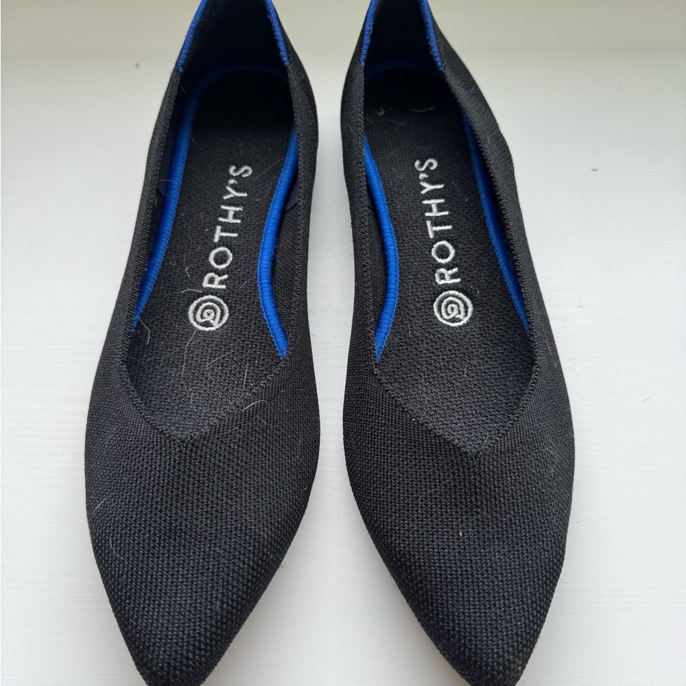 Rothy's Black and Blue Minimalist Flats